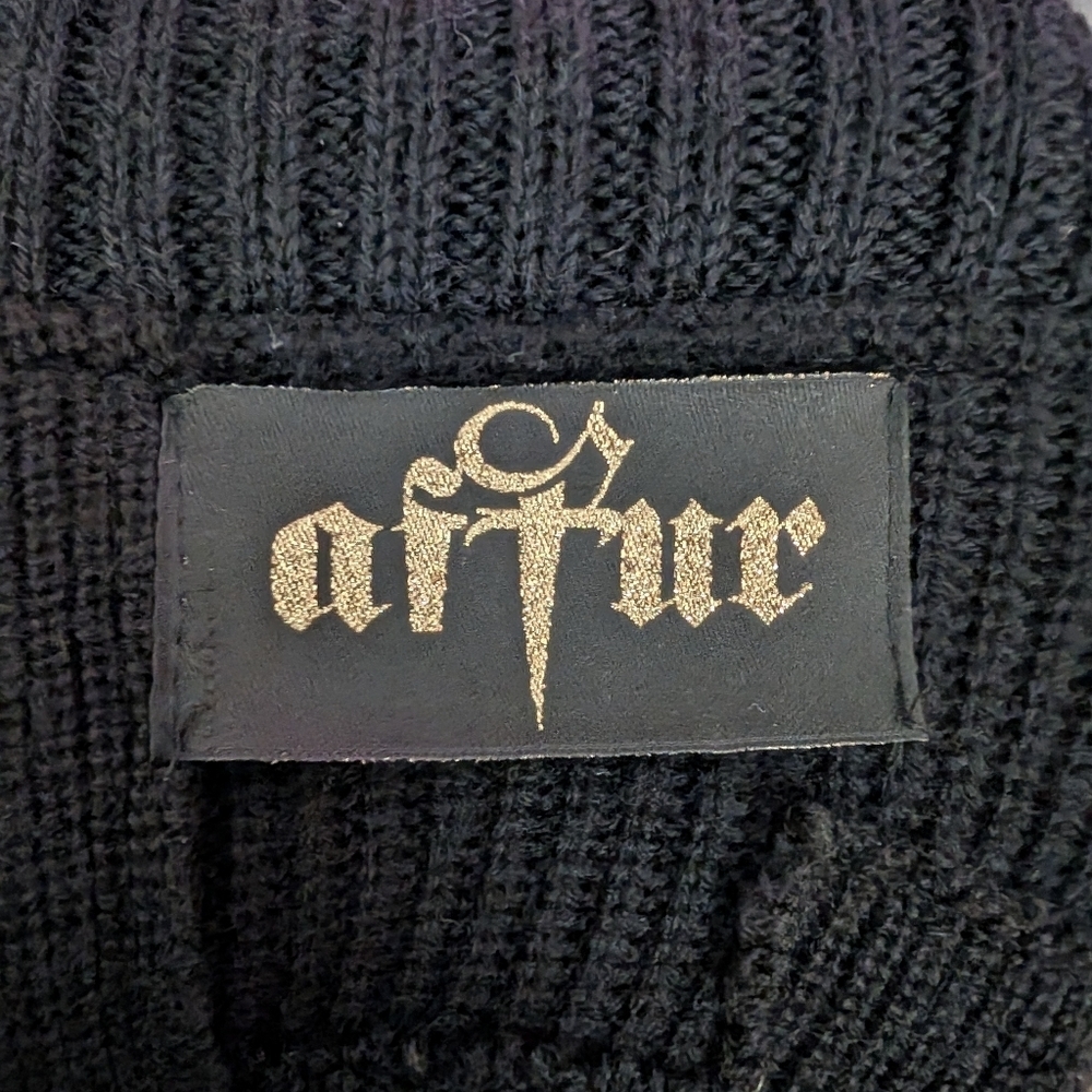 Icelandic Design (Aftur) Army Zip Up Wool Sweater (Black, S/M). - Picture 6 of 9